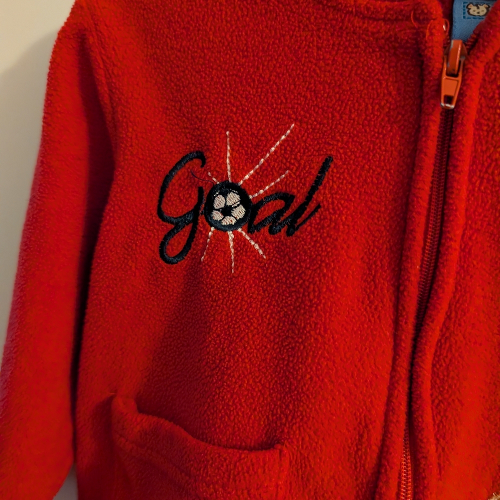 Vintage Red Fleece Set With‎ Soccer Embroidery - Picture 2 of 7